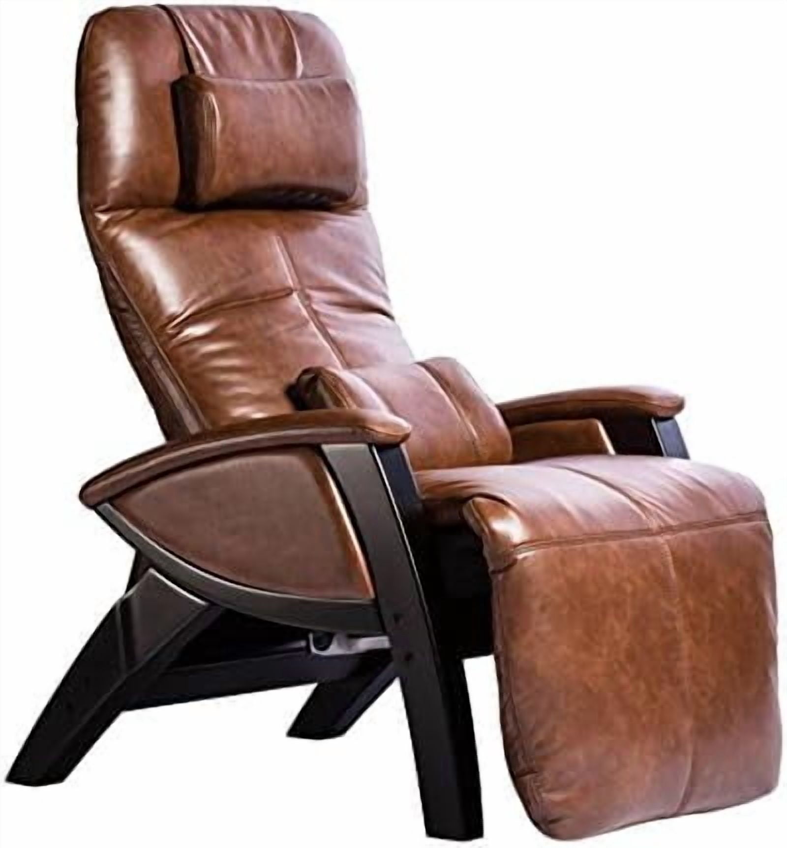 Svago ZGR Plus SV-395 Dual Power Infinite Position Zero Anti Gravity Recliner Chair with Heat and Massage - Cognac Faux Leather with White Glove in-Home Delivery and Setup