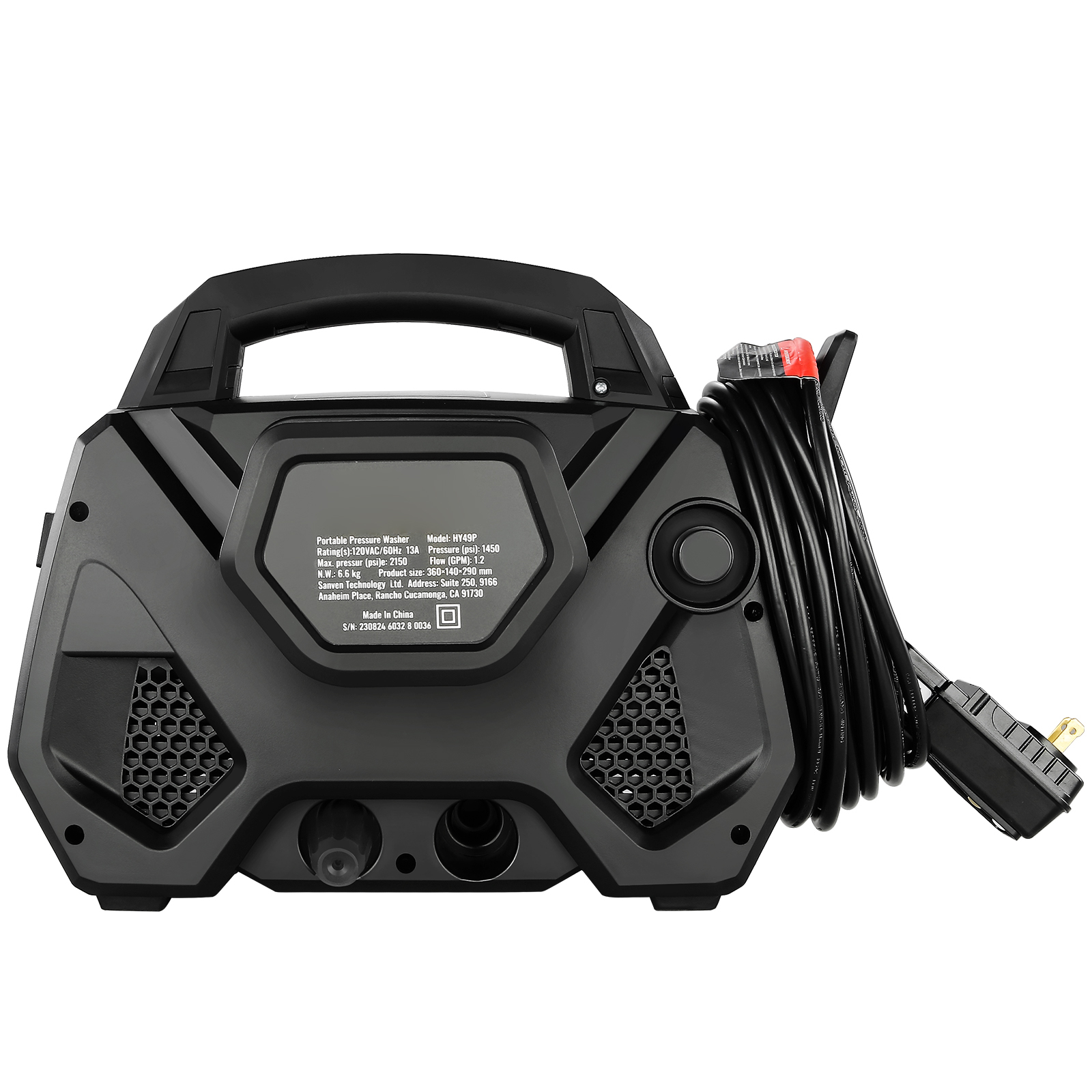 BENTISM 2150 PSI at 1.85 GPM Electric Cold Water Pressure Washer, Built-in Storage for Nozzles