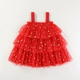thumbnail image 4 of Splozh Little Girls Dresses 1-8 Years Toddler Baby Girl Valentines Day Outfit Heart Sleeveless Layered Tulle Tutu Dress Summer Clothes,Red,2-3 Years, 4 of 9