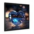 thumbnail image 2 of Designart "Radiant Blue Heart Outline" Abstract Shapes Picture Framed Canvas Wall Art, 2 of 5