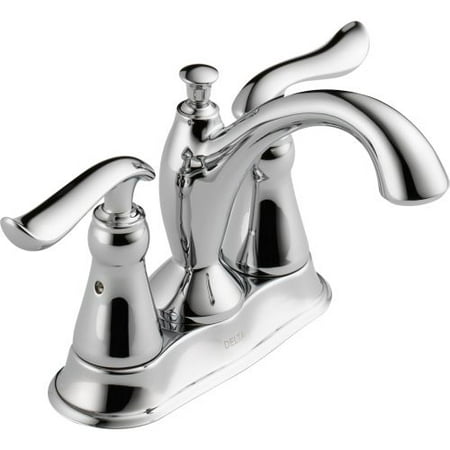 Delta Linden Two Handle Centerset Bathroom Faucet with Metal Drain Assembly in Chrome 2594-MPU-DST
