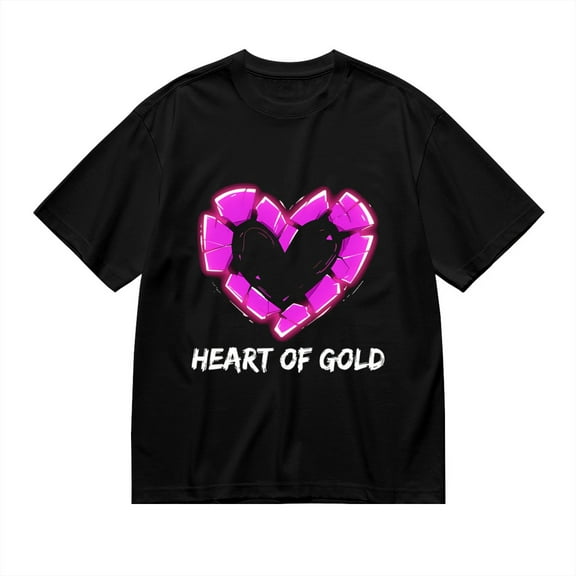 Black T Shirts for Men, Heart Of Gold,Broken Heart Print 1 Mens Graphic Tees, 24013872,S