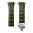 thumbnail image 4 of Silicone Watch Band Compatible with Apple Watch 42(Series 1/2/3)/44/45/46/49mm, Stainless Steel Silver Color Metal Folding Clasp, for iWatch Series 10 9 8 7 6 5 4 3 2 1 SE Ultra, Green, 4 of 7