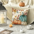 thumbnail image 2 of Sm:)e Hello Pumpkin Watercolor Maple Leaves Fall Throw Pillow Cover 18x18 Inch Set of 2, Autumn Decorative Outdoor Cushion Cover for Sofa Couch, 2 of 7