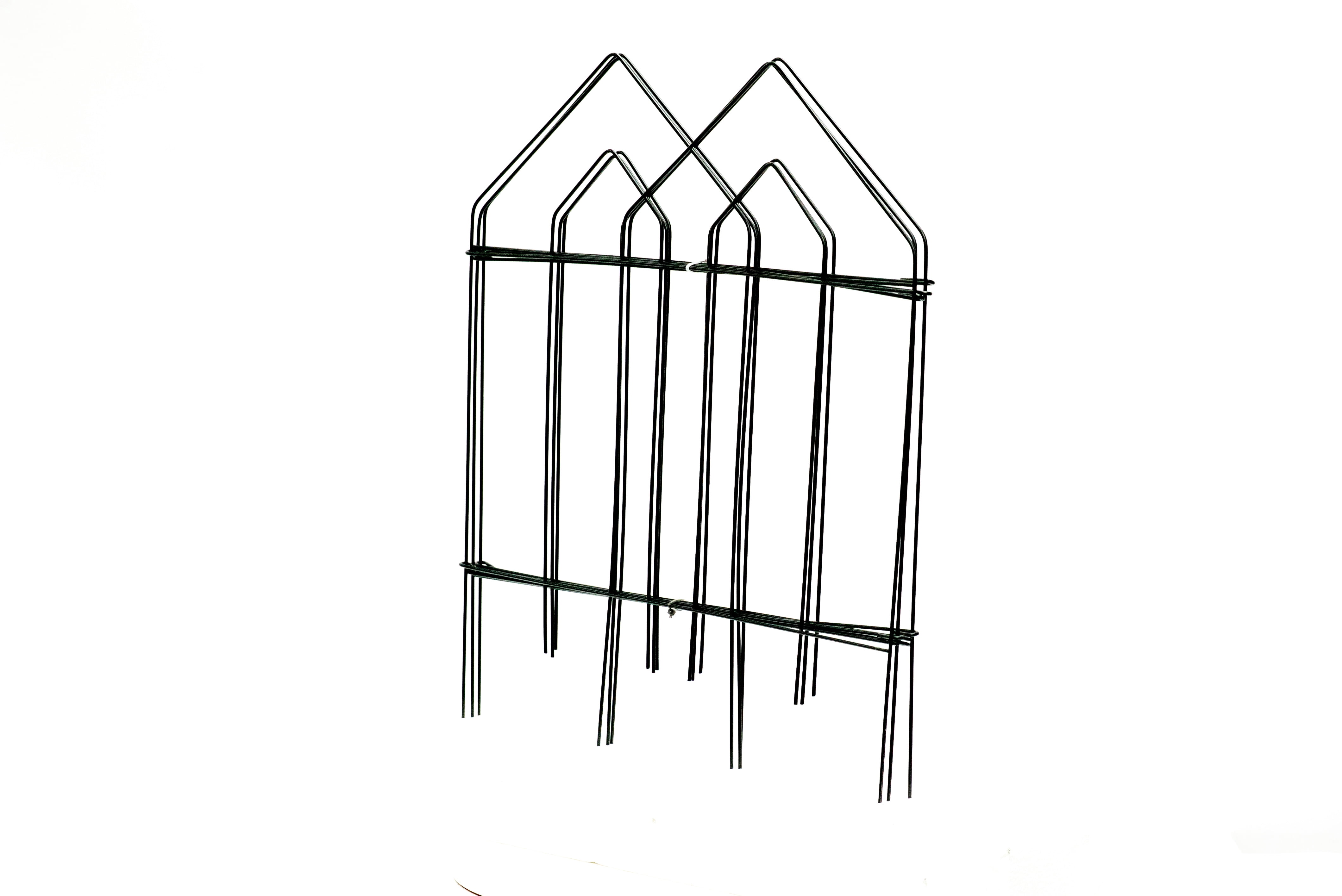 Glamos Wire 20 inch metal Decorative folding picket top fence, 20 in H x 57 feet L