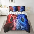 thumbnail image 2 of Erosebridal Gamer Comforter Set with Sheets Twin Size Gaming Bed in a Bag Set Teens Modern Game Console Controller 7 Pieces Bedding Set Joystick Room Decor Blue Red, 2 of 6