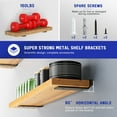 thumbnail image 3 of 6 Pack Heavy Duty Shelf Bracket, 8 inch Floating Shelf Brackets(1/5"-Thick) Black Metal Wall Shelf Support Brackets, Holds 160+lb, 3 of 7