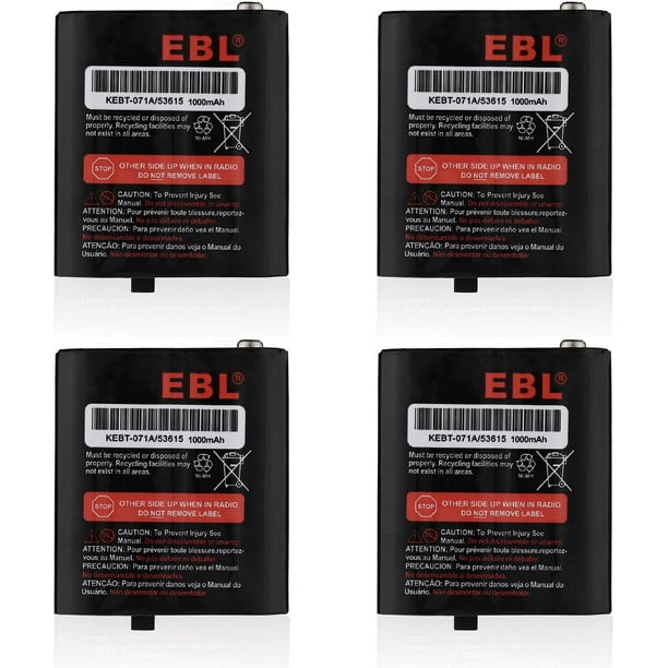 EBL Pack of 4 TwoWay Radio Rechargeable Batteries 3.6V 1000mAh for