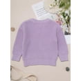 thumbnail image 3 of Toddler Baby Girl Knit Sweater Infant Warm Long Sleeve Flower Pullover Sweatshirt Fall Winter Clothes, 3 of 7