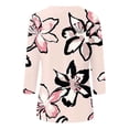 thumbnail image 4 of WEIWEN 3/4 Length Sleeve Womens Tops 2026 Trendy Round Neck T Shirts for Women Casual Three Quarter Sleeve Spring Tees Fashion Tshirts Pink, XXL, 4 of 5