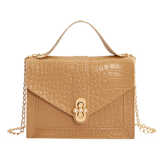 NOKIO Female One-Shoulder Chain Tote, Women'S One-Shoulder Structured Purse Ladies Fashion Hasp Chain Small Square Bag Shoulder Bag Messenger Bag Hand Bag