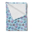 thumbnail image 2 of Shells Soft Flannel Fleece Blanket, Crustaceans Concept of Sketched and Hatched Drawn Form on Aquatic Tone Wavy Pattern, Cozy Plush for Indoor and Outdoor Use, 70" x 90", Multicolor, by Ambesonne, 2 of 5