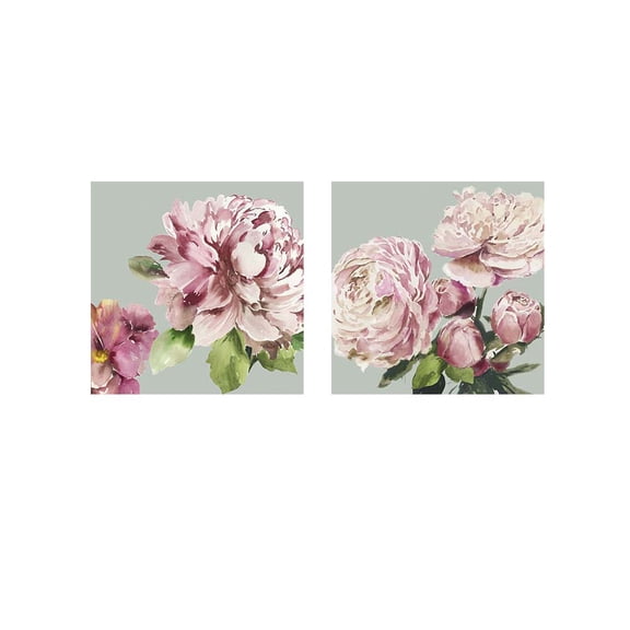 Great Art Now Pink Peony by Asia Jensen 2 Piece Print Art Set Each 12W x 12H