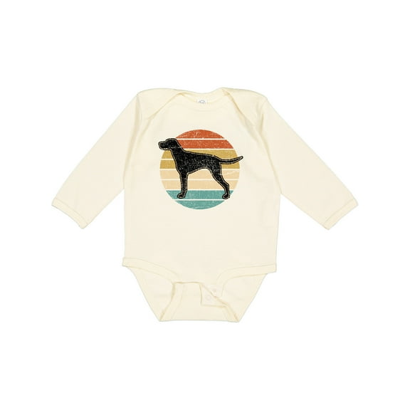 Inktastic Vizsla Dog Retro Sunset Boys or Girls Long Sleeve Baby Bodysuit