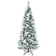 thumbnail image 1 of Patiojoy Pre-Lit Lifelike Xmas Tree 6FT Snow-Flocked Slim Christmas Tree W/ 471 Branches Tips, 1 of 10