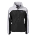 thumbnail image 2 of Women's Cutter & Buck Black New York Giants  Charter Eco Recycled Half-Zip Hooded Anorak Jacket, 2 of 3