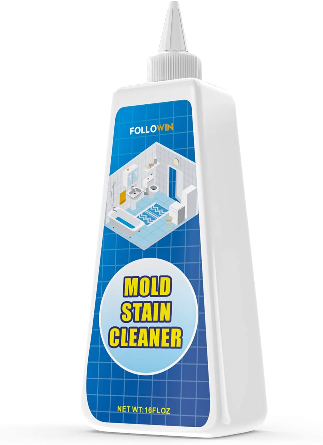 FOLLOWIN Mold and Mildew Stains Bathroom Cleaner Gel 16oz, Household