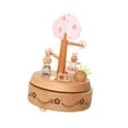 thumbnail image 2 of Caja de música de madera Caja de música giratoria Lindos adornos creativos de conejos Decoración del hogar para niños Mujeres Regalo de cumpleaños del, 2 of 9