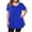 Blue, variant on yillto Womens Plus Size Blouse Spring Summer Chiffon Tops Short Sleeve Round Neck Pleated Dressy Shirts