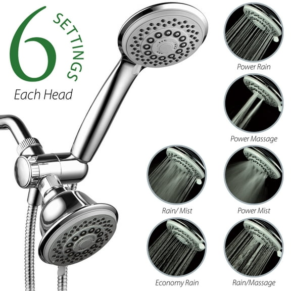 HotelSpa 30 Setting Spiral Flo 3 Way Shower Combo Handheld Shower Head