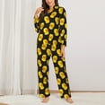 thumbnail image 2 of Gukieu cute duck Print Women's Long Sleeve Pajama Set, Button Top Elastic Pocket Pajama Pants Two Piece Set Home Wear-X-Large, 2 of 7