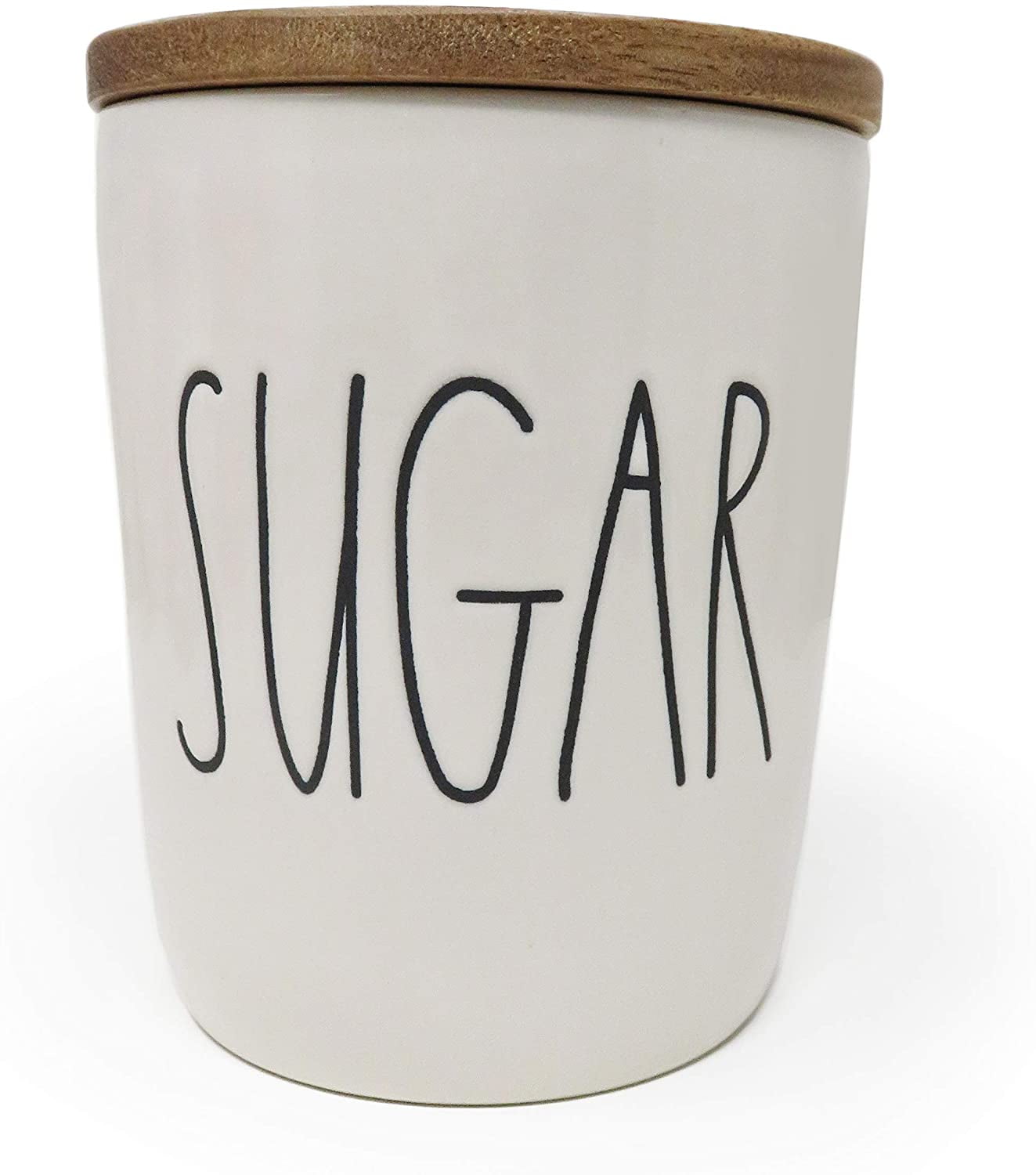 Rae Dunn by Magenta LL Large Letter Canister (SUGAR- SMALL- WOOD LID) By  Brand All Things Rae Dunn
