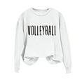 thumbnail image 4 of QUNYINEY White Womens Sweatshirts Long Sleeve Crew Neck Volleyball Mom Casual Tops Loose Drop Shoulder Pullover Sweatshirts, 4 of 4