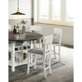 thumbnail image 3 of CoSoTower Contemporary Dining Room Counter Height Chairs Set Of 2 Chairs Only White Solid Wood Gray Padded Fabric Seat, 3 of 8