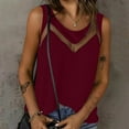 thumbnail image 2 of Youyipin Womens Tank Tops Silk Mesh V Neck Satin Camisole Silky Sleeveless Tank Cami Shirt Going Out Tops, 2 of 7