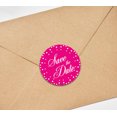 thumbnail image 3 of Darling Souvenir DIY Round 45 Pcs Pink Polka Dot Save The Date Wedding Stickers-1.6 Inches, 3 of 4