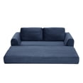thumbnail image 3 of 2-In-1 Folding Convertible Sofa Bed, Modern Corduroy Sleeper Couch with 2*Pillows, Futon Modular Upholstered Boneless Sofa with Pull-Out Bed, Folding Floor Modular Couch for Living Room (Blue), 3 of 11