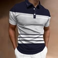 thumbnail image 2 of Mens Polo Shirts Short Sleeve with Pocket Buttons Casual V-Neck Work T Shirts Short Sleeve Relaxed Fit Stretch Performance Golf Shirt Daily Casual Stylish Grey, XXL, 2 of 4