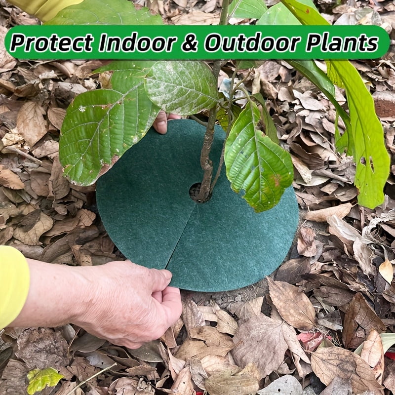 20pcs Non-Woven Tree Mulch Ring, Weed Barrier Mat to Inhibit Weed Growth & Landscape Control, Plant Root Protection, 9.8in