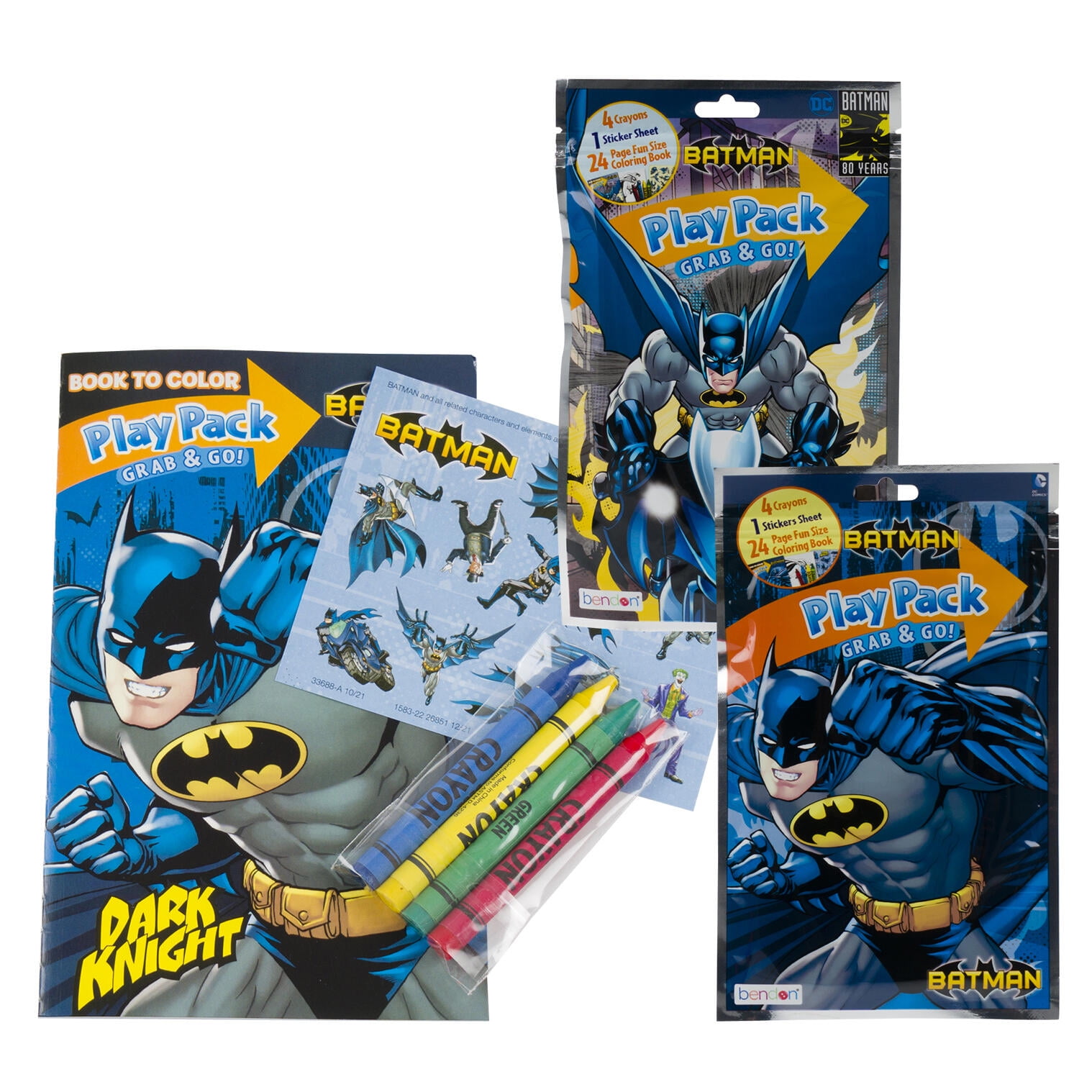 DC Comics Batman Party Favors Pack ~ Bundle of 6 Batman Play Packs Filled with Stickers, Coloring Books, Crayons with Bonus