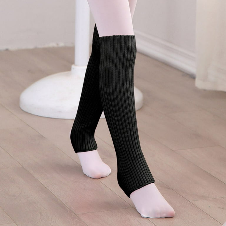 2 Pairs Stirrup Leg Warmers Straight Over the Knee Socks Ballet Dance Socks  Yoga Latin Boot Cuffs Socks for Girls 