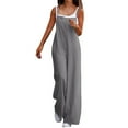 thumbnail image 2 of Womens Casual Loose Jumpsuits Summer Boho Wide Leg Rompers Sleeveless Overalls with Pockets Multicolor XL, 2 of 7