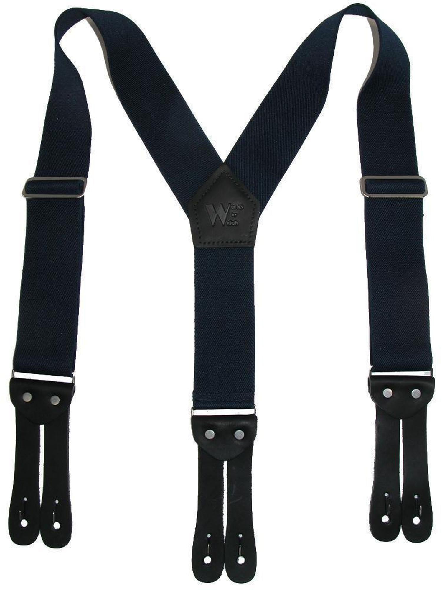 Welch Mens Big & Tall Elastic Button End Work Suspenders 