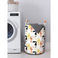thumbnail image 3 of Tropical Laundry Bag, Toucan Birds Pattern 3 Color Silhouettes Exotic Jungle Animals, Hamper Basket with Handles Drawstring Closure for Laundromats, 13" x 19", Orange Yellow Black, by Ambesonne, 3 of 4
