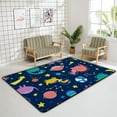 thumbnail image 4 of Coolnut 5'3" x 4' (63 x 48 in) Area Rug, Funny Dinosaurs in Spacesuit with Planets Nursery Rug Floor Mat Kids Playing Mat for Living Room Bedroom, 4 of 6