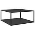 thumbnail image 1 of vidaXL Coffee Table Black 80x80x35 cm Tempered Glass, 1 of 4