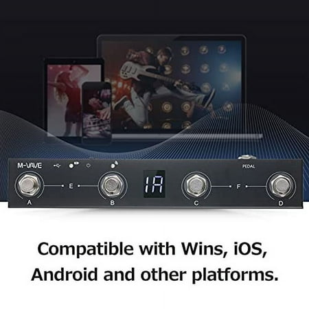 M-VAVE Chocolate BT Wireless MIDI Controller Rechargeable 4 Buttons Portable MIDI Foot Controller Pedal APP Control
