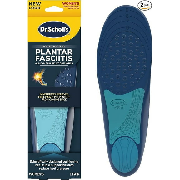 Dr. Scholl’s Plantar Fasciitis Pain Relief Orthotic Insoles, Immediately Relieves Pain: Heel, Spurs, Arch Support, Distributes Foot Pressure, Trim to Fit Shoe Inserts: Women's Size 6-10, 1 Pair