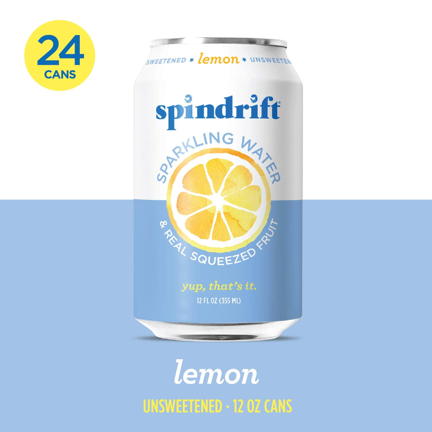 Spindrift Sparkling Water, Lemon Flavored, Made with Real Squeezed