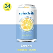 Spindrift Sparkling Water, Lemon Flavored, Made with Real Squeezed Fruit, 12 Fl Oz Cans, Pack of 24 (Only 3 Calories per Seltzer Water Can)