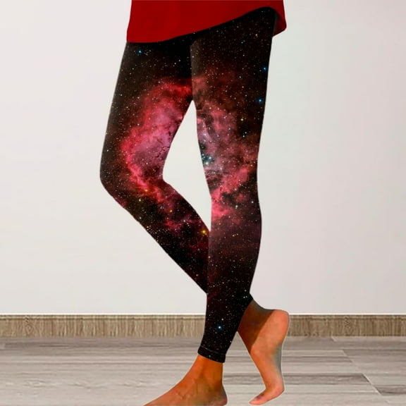 Clearance! Manxivoo Womens Activewear Yoga Pants Galaxy Costume Women Colorful Leggings Fancy Costume Glitter 3D Printing Costume For Women S-3XL