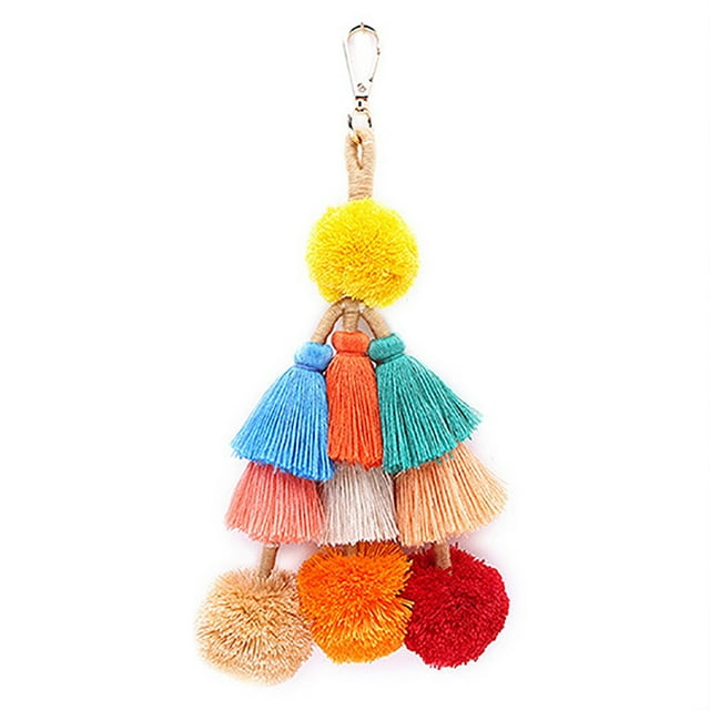 Porte-clés à Pampilles Mode Multi-Usage Pendentif Pompon Charme de Sac