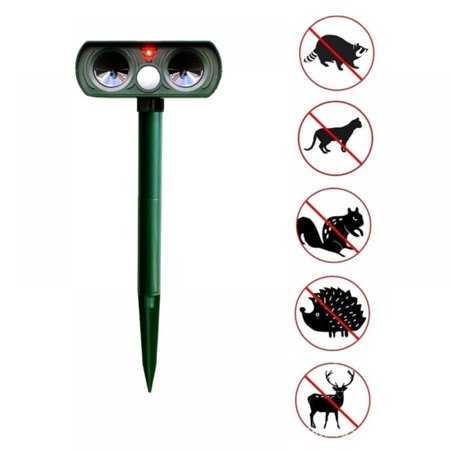 Ultrasonic Solar Animal Repeller  Ultrasonic Pest Repeller with Motion Sensor  Outdoor Squirrel Snake Raccoon Deer Mouse Repellent for Farm & Yard & Garden & Lawn