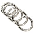 thumbnail image 1 of GFDYREE 42x31x5.5mm Spring Gate O Rings, 5 Pack Round Snap Clip Zinc Alloy for Keyrings Buckle, Silver, 1 of 5