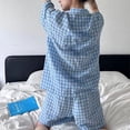 thumbnail image 4 of Pijamas a cuadros para mujer, moda coreana Ins Sle, pantalones cortos de manga corta, conjunto de ropa de casa rosa para estudiantes en línea, 4 of 4