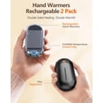 thumbnail image 5 of Electric Hand Warmers Rechargeable: 2 Pack 6000mAh USB Hand Warmer Reusable Portable Pocket Heater 3 Heating Modes Rechargeable Hand Warmer - Tech Gifts for Men Women Camping, 5 of 7